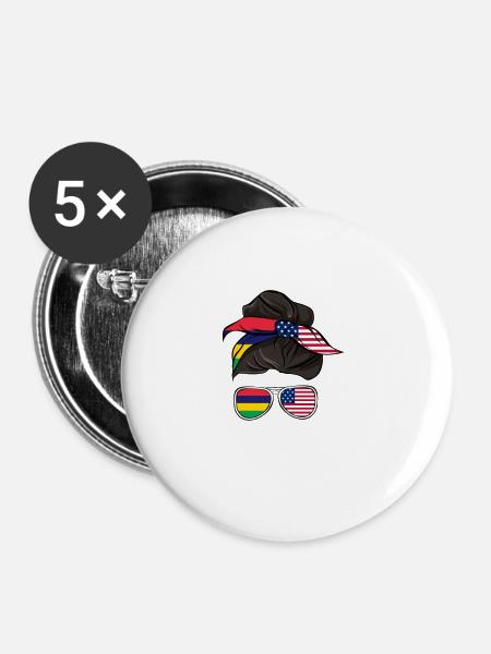 Mauritius - Buttons groß 56 mm (5er Pack) - Weiß