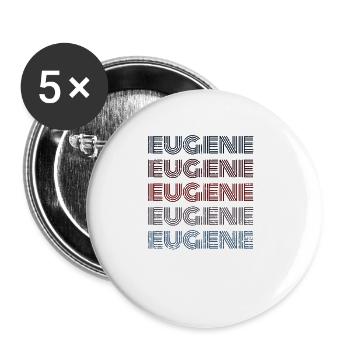 Vintage USA Stadt - Retro Eugene - Buttons groß 56 mm (5er Pack) - Weiß - Vorne