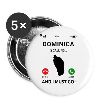 Dominica Caribbean Island Holiday Idea - Buttons large 2.2''/56 mm (5-pack) - white - Front