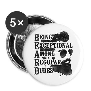 Beard Lover Bearded Man Being - Buttons large 2.2''/56 mm (5-pack) - white - Front