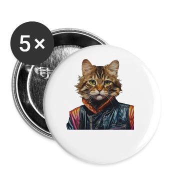 Fête à thème des années 80 Retour au costume des années 80 - Lot de 5 grands badges (56 mm) - blanc - Devant