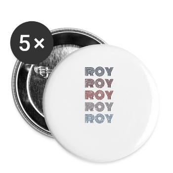 70s Retro Name Vintage Personalized Roy - Buttons large 2.2''/56 mm (5-pack) - white - Front