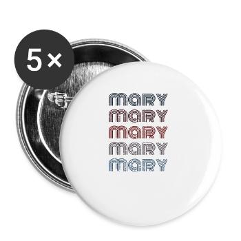 70s Retro Nom Vintage Personnalisé Mary - Lot de 5 grands badges (56 mm) - blanc - Devant