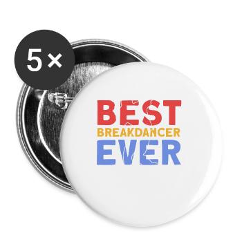 Breakdancing - Buttons groß 56 mm (5er Pack) - Weiß - Vorne