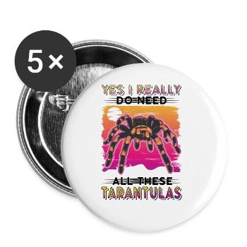 Tarantula Gift Spider Tarantula - Buttons large 2.2''/56 mm (5-pack) - white - Front
