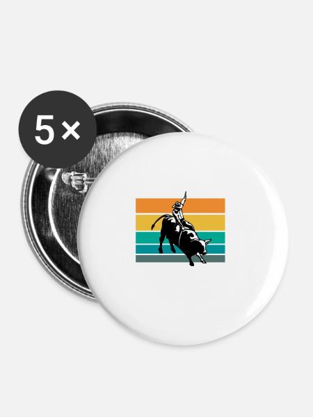 Rodeo - Buttons groß 56 mm (5er Pack) - Weiß