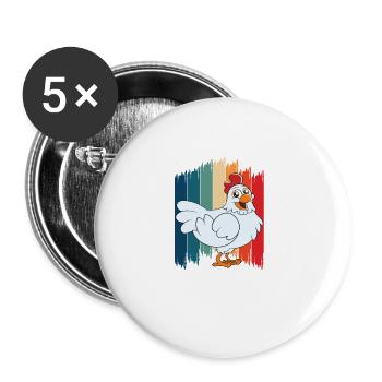 Funny Chicken Saying Chicken - Buttons large 2.2''/56 mm (5-pack) - white - Front