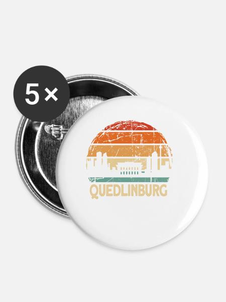 Quedlinburg - Buttons groß 56 mm (5er Pack) - Weiß