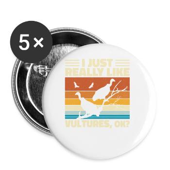 My soul animal is a vulture - Buttons large 2.2''/56 mm (5-pack) - white - Front
