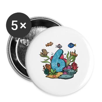 Aquarium Fish Gift - Buttons large 2.2''/56 mm (5-pack) - white - Front
