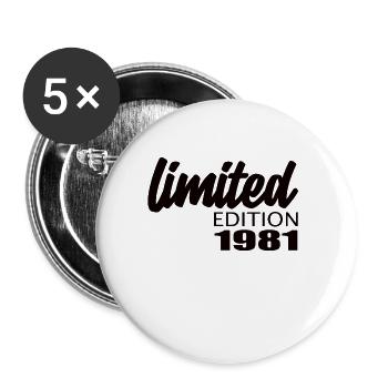 Édition limitée 1981 - Lot de 5 grands badges (56 mm) - blanc - Devant