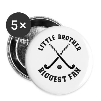 Field Hockey Little Brother - Buttons groß 56 mm (5er Pack) - Weiß - Vorne