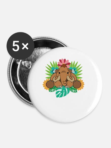 Mammut - Buttons groß 56 mm (5er Pack) - Weiß