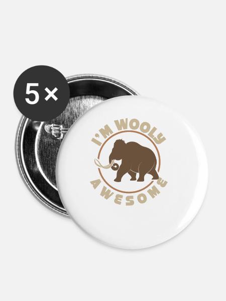 Mammut - Buttons groß 56 mm (5er Pack) - Weiß