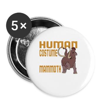 Mammouth - Lot de 5 grands badges (56 mm) - blanc - Devant