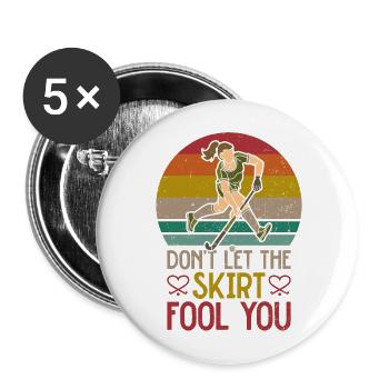 Field Hockey Don't Let The Skirt - Buttons large 2.2''/56 mm (5-pack) - white - Front