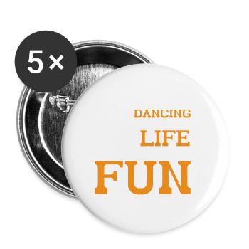 Line Dancing Makes Life More Fun 3 - Buttons large 2.2''/56 mm (5-pack) - white - Front