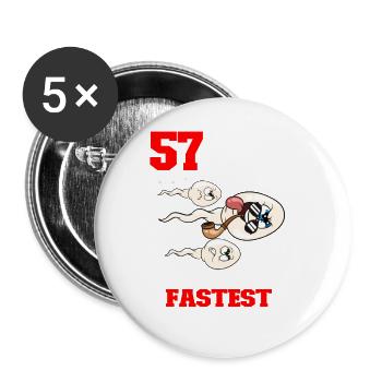 Funny Birthday Quote 57 Years Old - Buttons large 2.2''/56 mm (5-pack) - white - Front