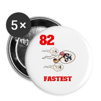 Lustiger Geburtstagsspruch 82 Jahre Alt - Buttons groß 56 mm (5er Pack) - Weiß - Vorne