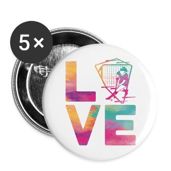 Field Hockey Watercolor Love - Buttons groß 56 mm (5er Pack) - Weiß - Vorne