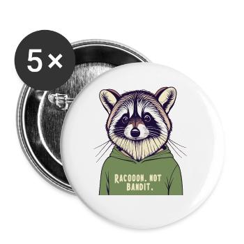Waschbär Waschbär Bébé raton laveur n’est pas un bandit - Lot de 5 grands badges (56 mm) - blanc - Devant