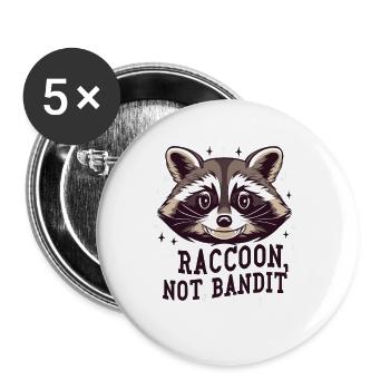 Waschbär Waschbär Bébé raton laveur n’est pas un bandit - Lot de 5 grands badges (56 mm) - blanc - Devant
