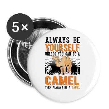 Always be yourself Camel Big Camel Camel - Buttons large 2.2''/56 mm (5-pack) - white - Front