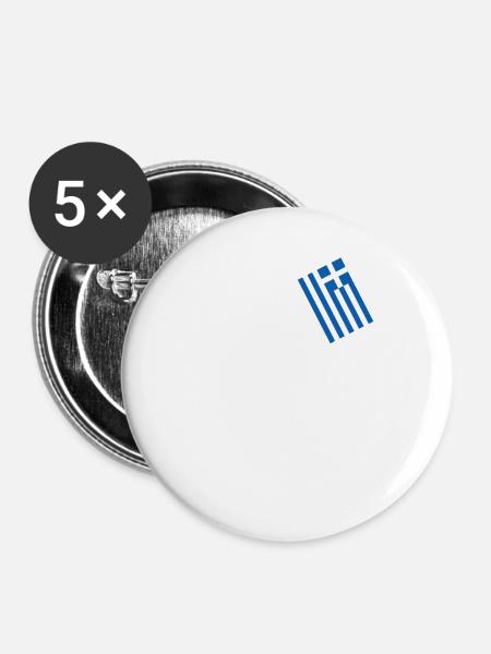 Griechenland Bigfoot - Buttons groß 56 mm (5er Pack) - Weiß