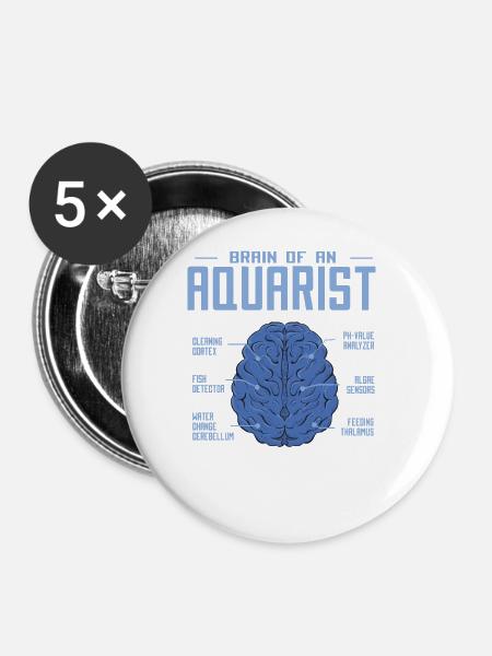 Aquarium - Buttons groß 56 mm (5er Pack) - Weiß