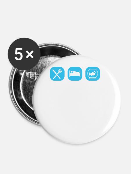 Reef Aquarium - Buttons groß 56 mm (5er Pack) - Weiß