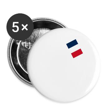 France - Lot de 5 grands badges (56 mm) - blanc - Devant