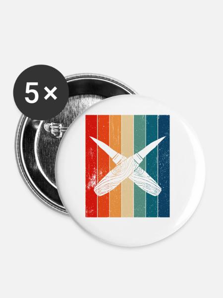 Holz schintzen Holzschnitzerei - Buttons groß 56 mm (5er Pack) - Weiß