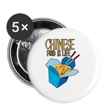 Chinese Food Is Life 4 - Buttons large 2.2''/56 mm (5-pack) - white - Front