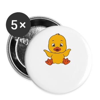 Canard drôle Canards mignons - Lot de 5 grands badges (56 mm) - blanc - Devant