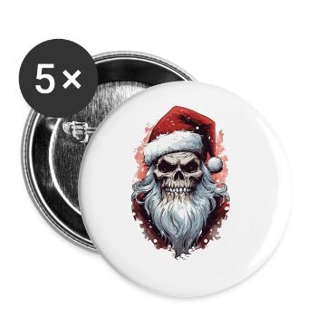 Bad Santa Ugly Christmas Santa Claus Gift - Buttons large 2.2''/56 mm (5-pack) - white - Front