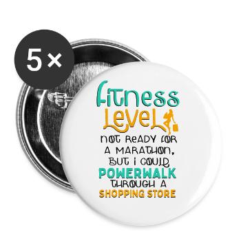 Marathon Shopping Store - Fitnessstudio Women - Buttons groß 56 mm (5er Pack) - Weiß - Vorne