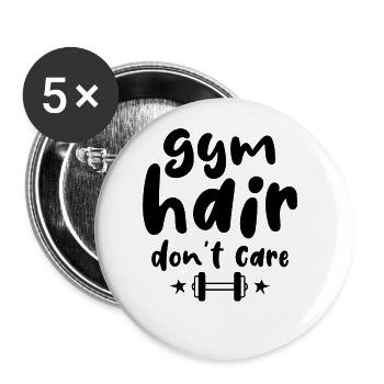 Einkaufsgeschäft Marathon - Frauen Fitnessstudio - Buttons groß 56 mm (5er Pack) - Weiß - Vorne