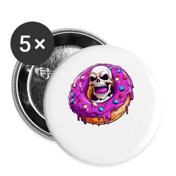 Le beignet des zombies morts-vivants - Lot de 5 grands badges (56 mm) - blanc - Devant