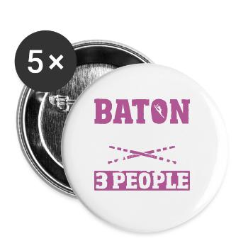 Baton Twirling Baton Twirler Gift - Buttons large 2.2''/56 mm (5-pack) - white - Front