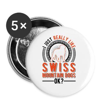 J’aime bien les bouviers suisses - Lot de 5 grands badges (56 mm) - blanc - Devant