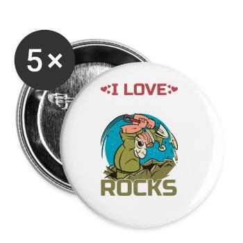 I Love Banging Rocks 2 - Buttons large 2.2''/56 mm (5-pack) - white - Front