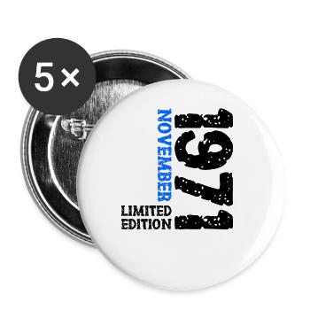 1971 November Limited Edition 52. Geburtstag Deko - Buttons groß 56 mm (5er Pack) - Weiß - Vorne