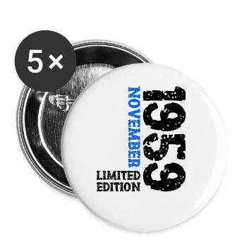 1959 November Limited Edition 64th Birthday Decoration - Buttons large 2.2''/56 mm (5-pack) - white - Front