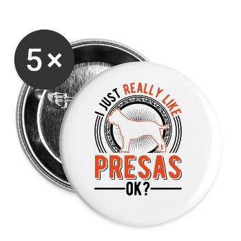 Presa Canario Cadeau Dogue Canario - Lot de 5 grands badges (56 mm) - blanc - Devant