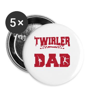 Baton Twirling Baton Twirler Gift - Buttons large 2.2''/56 mm (5-pack) - white - Front