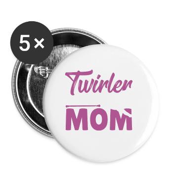 Baton Twirling Baton Twirler Gift - Buttons large 2.2''/56 mm (5-pack) - white - Front