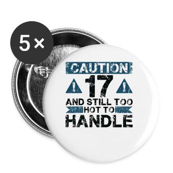 17 Too Hot to Act - 17th Birthday - Buttons large 2.2''/56 mm (5-pack) - white - Front