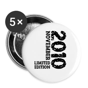 2010 November Limited Edition 13th Birthday Decoration - Buttons large 2.2''/56 mm (5-pack) - white - Front