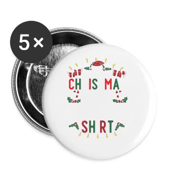 Noël Xmax Noël Noël Noë - Lot de 5 grands badges (56 mm) - blanc - Devant