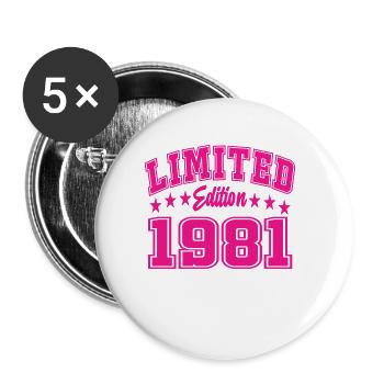 Édition limitée 1981 - Lot de 5 grands badges (56 mm) - blanc - Devant